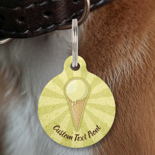 Placa Para Mascotas Cono de helado de una bola