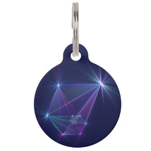 Placa Para Mascotas Constelación, Arte Fractal de Fantasía Abstracta