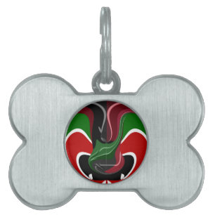 Placa Para Mascotas Copa de café Bandera de Kenia Hakuna Matata