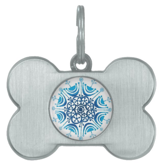 Placa Para Mascotas Copo de nieve - (Frente)