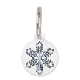 Placa Para Mascotas Copo de Nieve Brillante - Ramas Azul Bebé