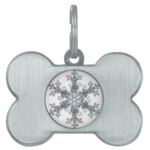 Placa Para Mascotas Copo de nieve, país de las maravillas invernal, al