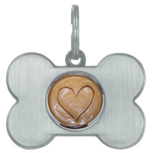 Placa Para Mascotas Corazón de mantequilla de cacahuete