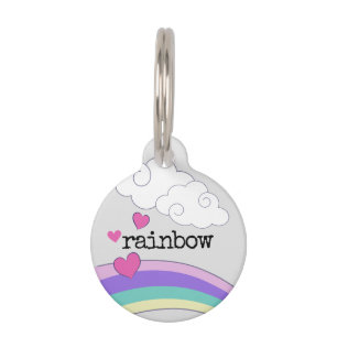 Placa Para Mascotas Corazón de Nube Arcoíris