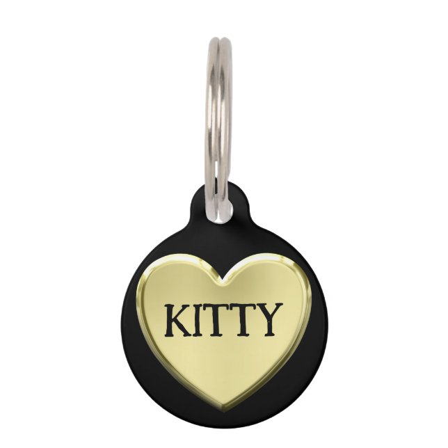 Placa Para Mascotas Corazón de oro (Anverso)
