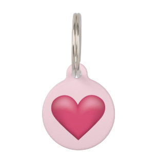 Placa Para Mascotas Corazón en forma de corazón rosa sobre rosa claro 