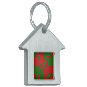 Placa Para Mascotas Corazón en Navidades Colores Rojo Sentido Verde