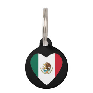 Placa Para Mascotas Corazón mexicano