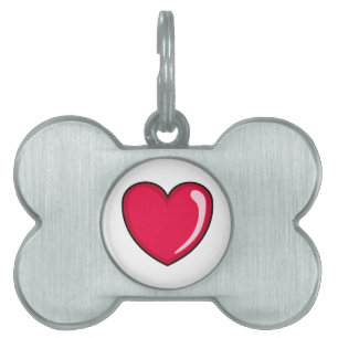 Placa Para Mascotas Corazón rojo