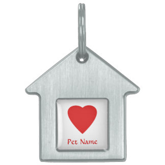 Placa Para Mascotas Corazón rojo del amor