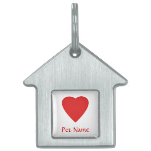 Placa Para Mascotas Corazón rojo del amor