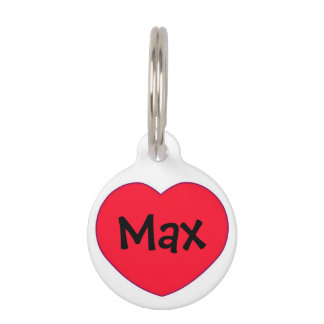 Placa Para Mascotas Corazón Rojo Personalizado