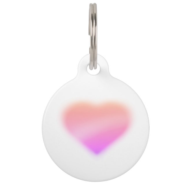 Placa Para Mascotas corazón rosa (Anverso)
