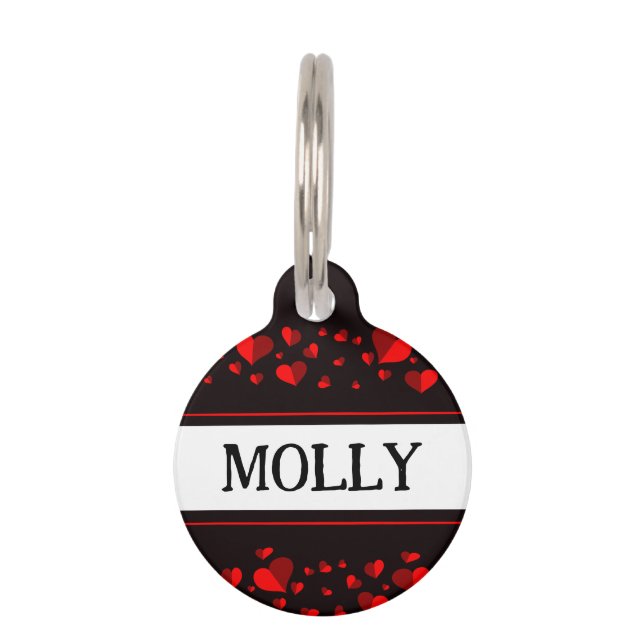 Placa Para Mascotas Corazones (Anverso)