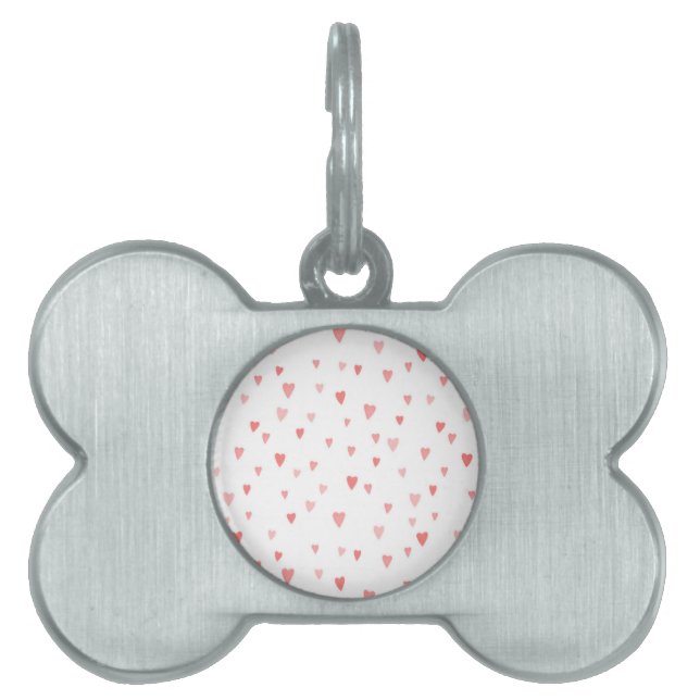 PLACA PARA MASCOTAS CORAZONES DE PASIÓN ROSA (Frente)