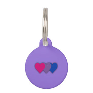 Placa Para Mascotas Corazones del orgullo del Bisexuality