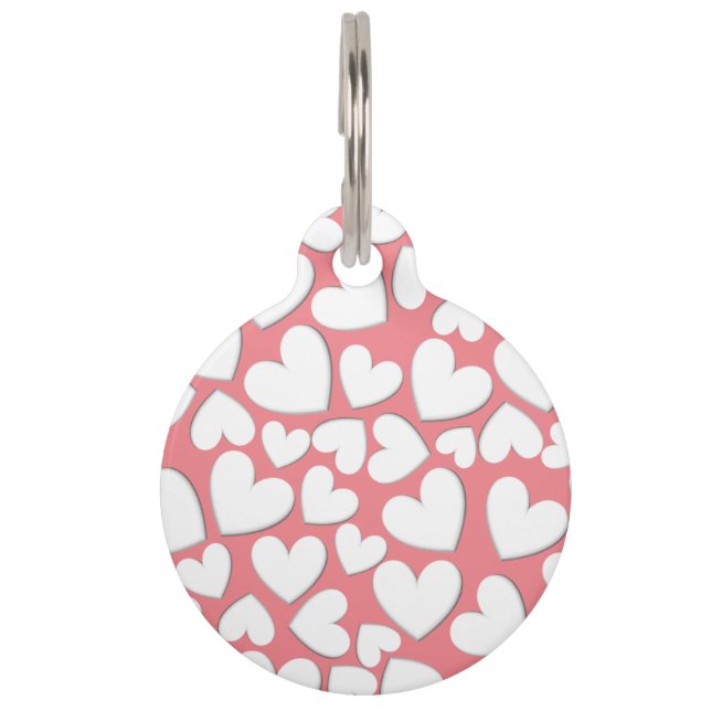 Placa Para Mascotas Corazones esponjosos (Anverso)