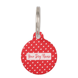 Placa Para Mascotas Corazones Feliz Día de San Valentín Patrón de Amor