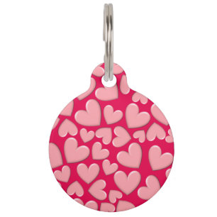 Placa Para Mascotas Corazones Hinchados