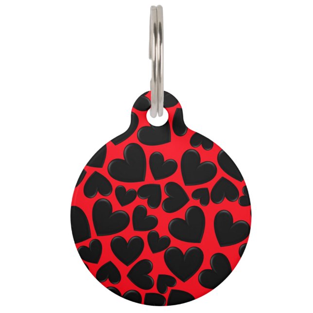 Placa Para Mascotas Corazones Hinchados (Anverso)