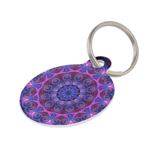 Placa Para Mascotas Corazones Kaleidoscope Apofisis Mandala