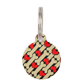 Placa Para Mascotas Corazones óseas de perro de personalizable