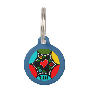 Placa Para Mascotas Cordiales Navidades portugueses con un patrón de t