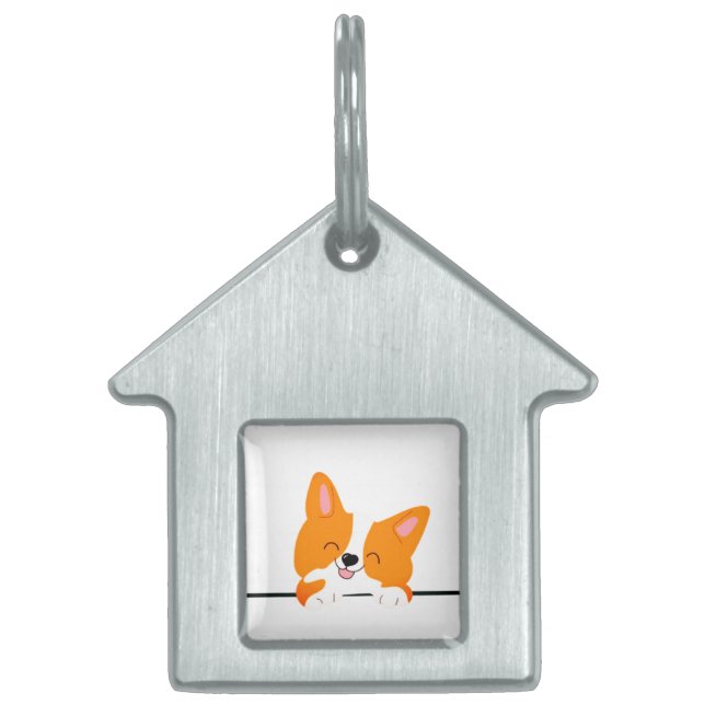 Placa Para Mascotas Corgi, Cachorro, Mascota  (Frente)