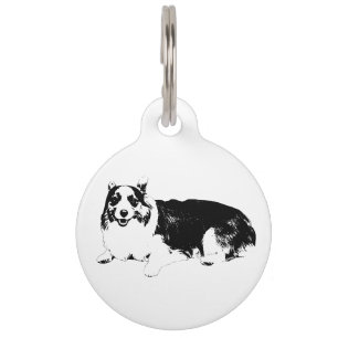 Placa Para Mascotas Corgi Con Un Corazón Gentil