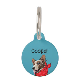Placa Para Mascotas Corgi galés de café personalizado personalizado