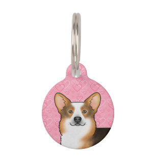 Placa Para Mascotas Corgi Galés de Pembroke Pelirrojo Ama Rosa