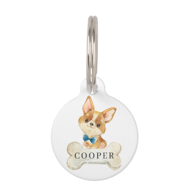 Placa Para Mascotas Corgi Puppy Dog (Anverso)