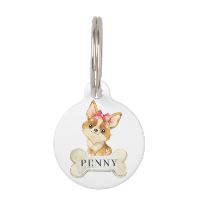 Placa Para Mascotas Corgi Puppy Dog (Anverso)