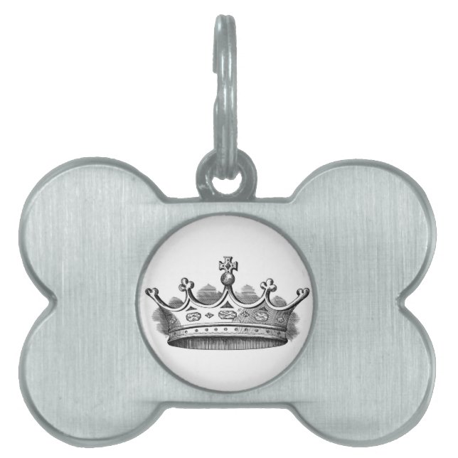 Placa Para Mascotas Corona real (Frente)