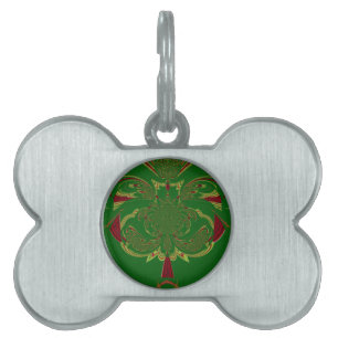 Placa Para Mascotas Corona verde