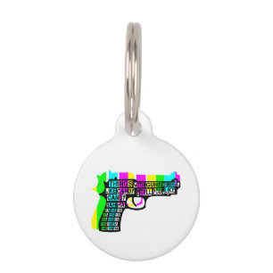 Placa Para Mascotas Cosas con armas encendidas