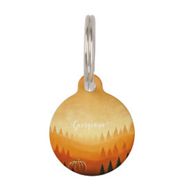 Placa Para Mascotas Cosecha personalizada de calabaza cosecha otoñal
