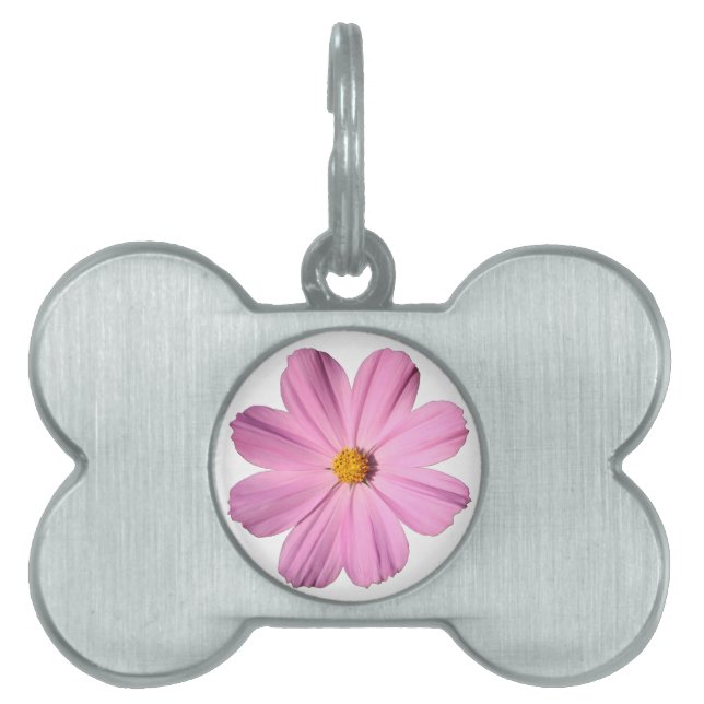 Placa Para Mascotas Cosmos rosados (Frente)