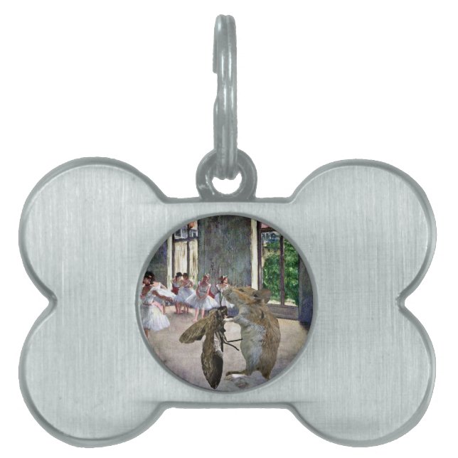 Placa Para Mascotas Cotillón de Moda y Ratón (Frente)