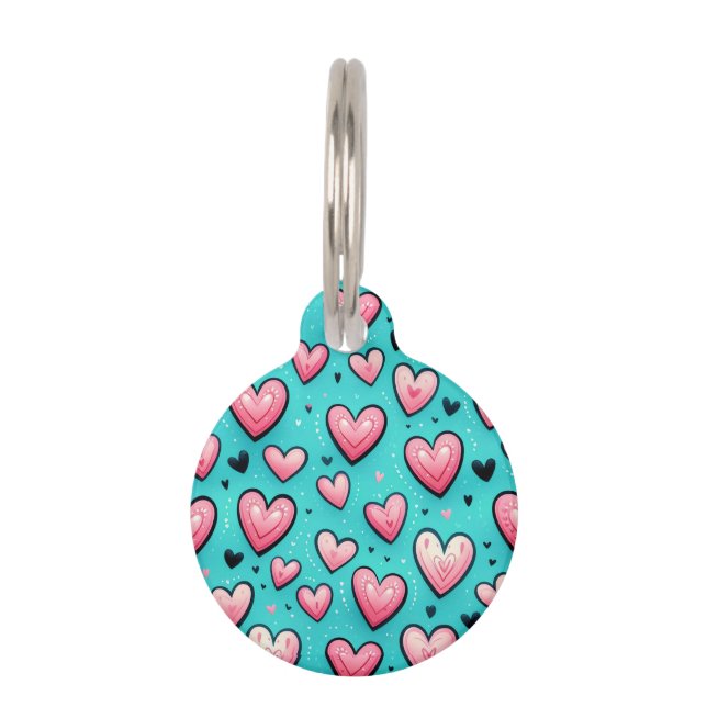 Placa Para Mascotas Cotton Candy Love (persononalized) (Anverso)