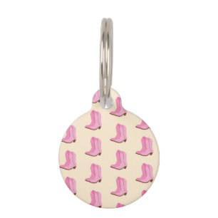 Placa Para Mascotas Cowgirl Rosa Boots Country Texas Ranking