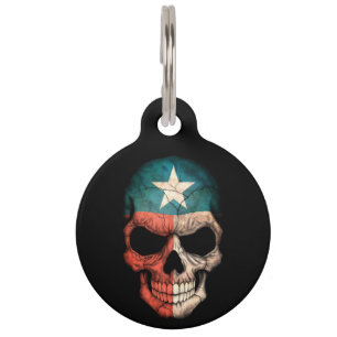 Placa Para Mascotas Cráneo adaptable de la bandera de Tejas