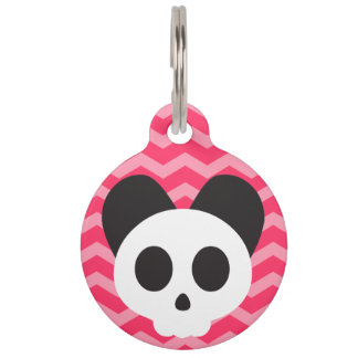 Placa Para Mascotas Cráneo De Cachorro Pink