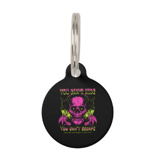 Placa Para Mascotas Cráneo y perro temerosos