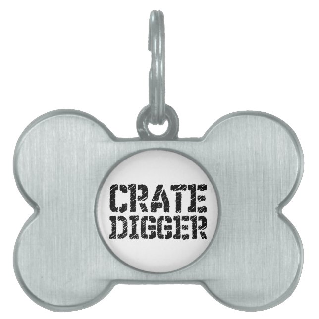 Placa Para Mascotas Crate Digger (Frente)