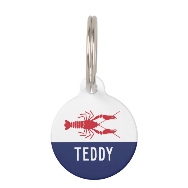 PLACA PARA MASCOTAS CRAWFISH (NAVY) (Anverso)