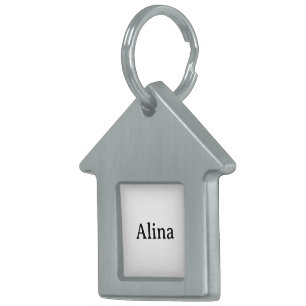 Placa Para Mascotas Crea tu propia marca simple Casa de 1.125"x1.125"