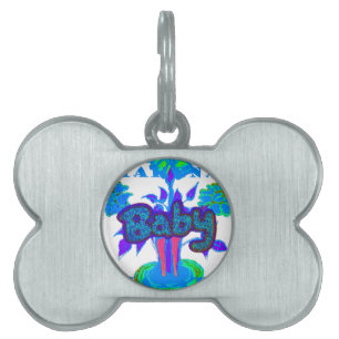 Placa Para Mascotas Crea tu propio lindo Purpurina bebé
