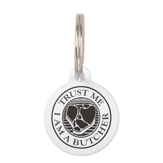 Placa Para Mascotas Créanme, soy un carnicero. (Anverso)