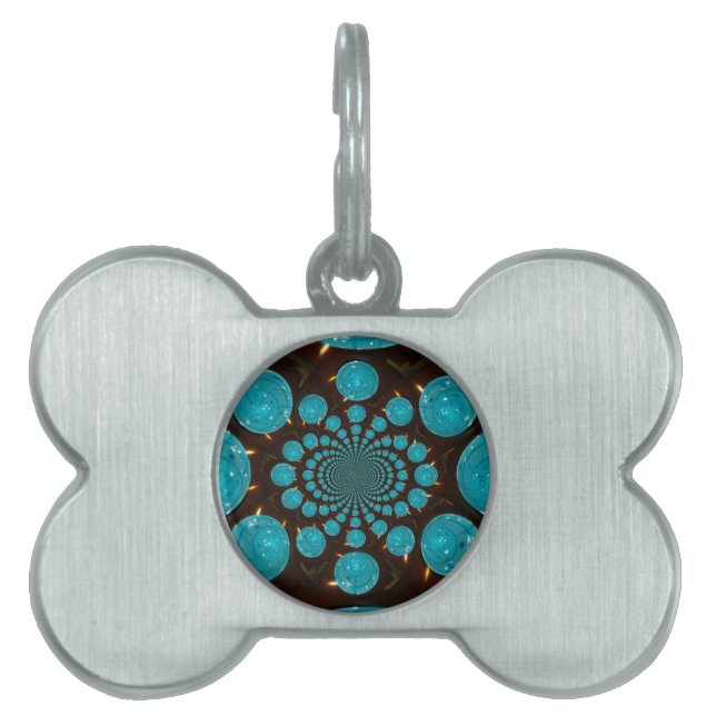 Placa Para Mascotas Crear su propio Kaleidoscope de luces azules (Frente)
